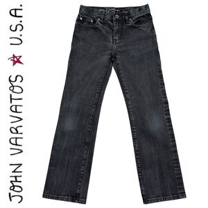 John Varvatos Star USA Straight Leg Jeans Washed Black Gray Big Kids Boys 26 12